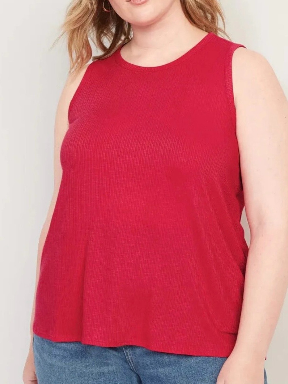 Women’s Burgundy Ribbed Sleeveless Tank Top